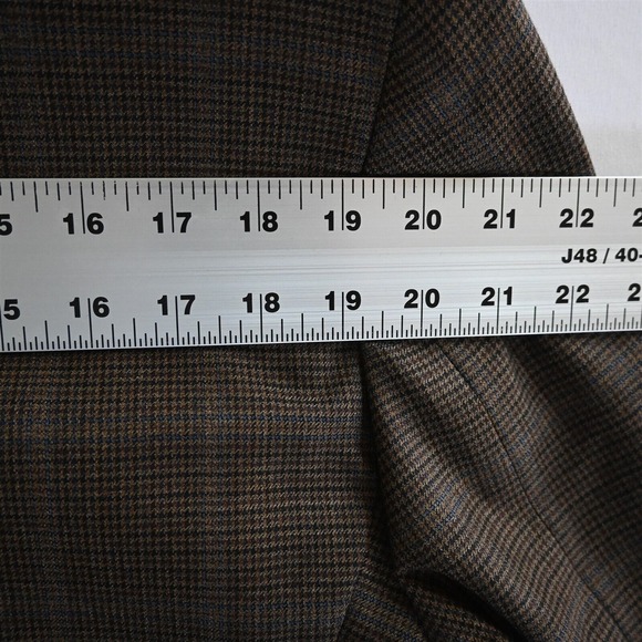 Michael Kors 42R Brown Plaid 100% Wool Mens Blazer Suit Jacket Sport Coat - Picture 10 of 16